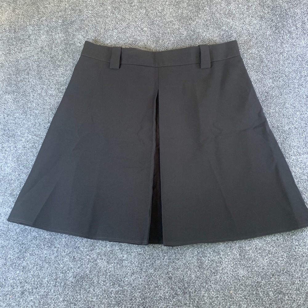 Louis Vuitton A Line Skirt Womens 46 Black New Pleated Back Zip 1A9W27